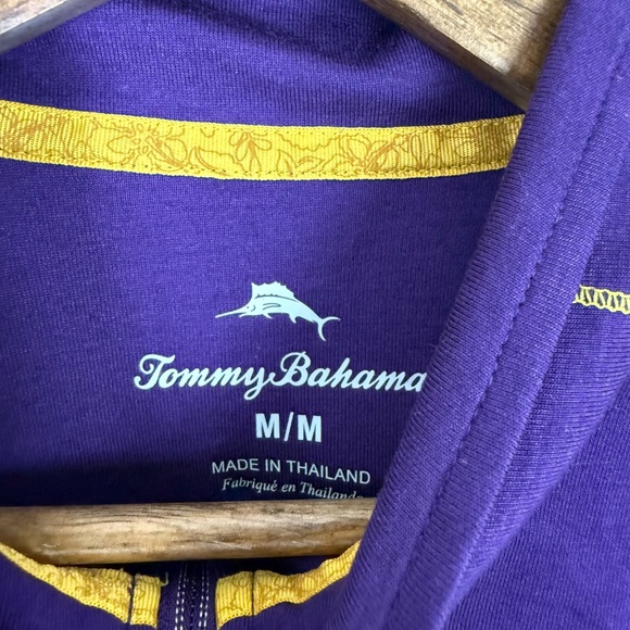 Minnesota Vikings x Tommy Bahama Wool Blend Quarter Zip Pullover Mens Medium - Picture 3 of 8